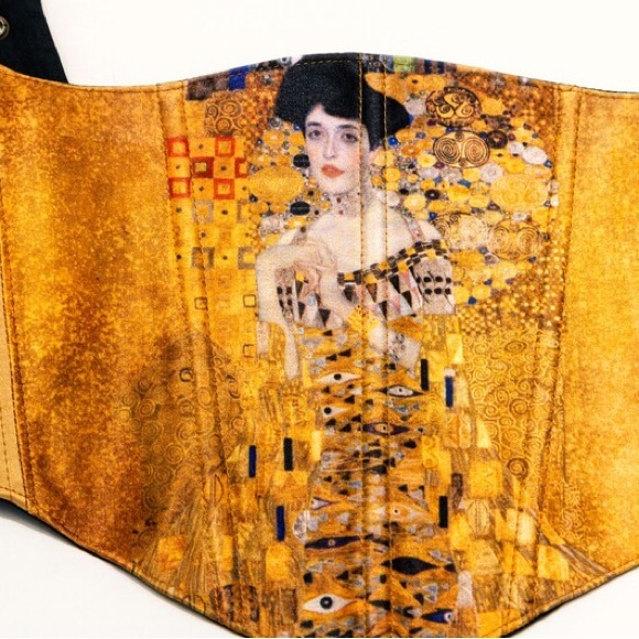 Gold Underbust Corset Belt Inspired By The Painting of Klimt “Adele” - Picture 5 of 7
